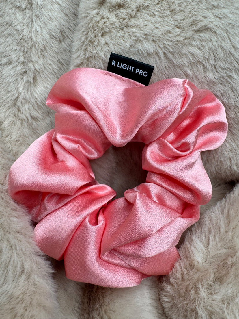 Chouchou rose en soie de mûrier