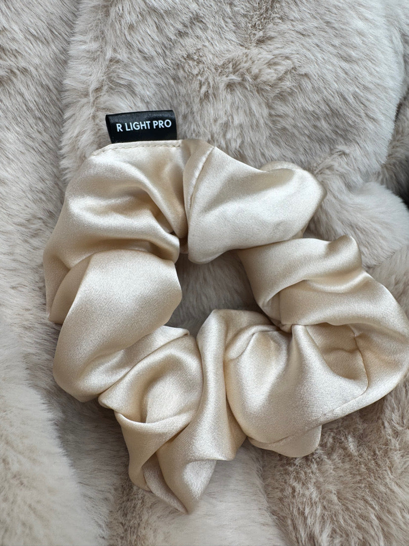 Chouchou champagne Haute Couture Soie de mûrier 100 % naturelle